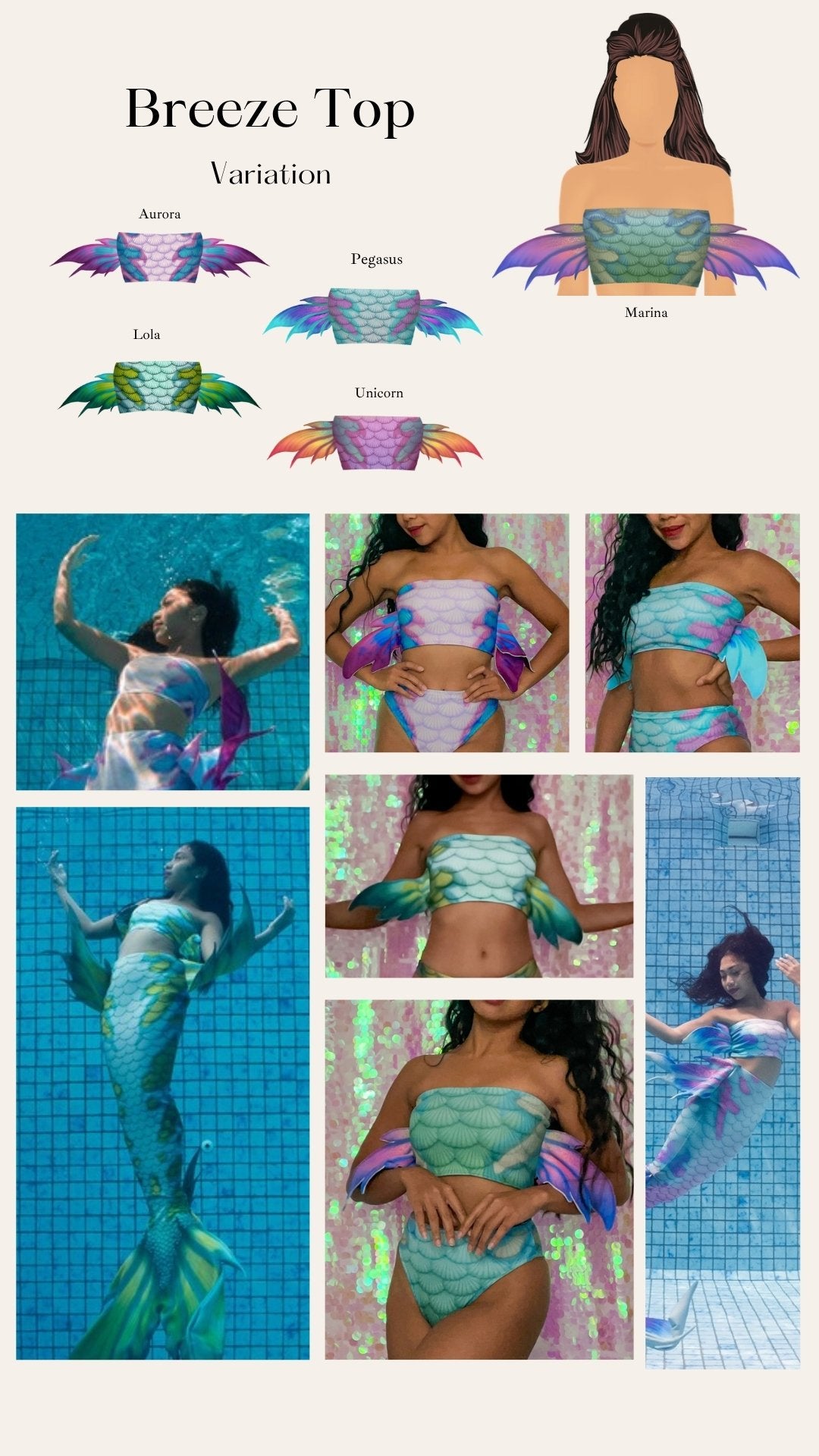 Mermaid Tops & Crowns Rental - DiveArts Academy